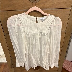 Reiss Cream Textured Blouse
